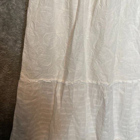 Sonoma Women Cottagecore Modest Boho Tiered Smocked Waist Midi Skirt L White - Picture 4 of 10